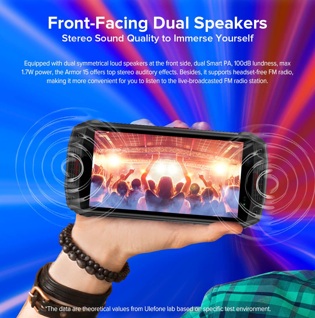 UleFone Armor 15 Rugged Phone, Built-in Earbuds